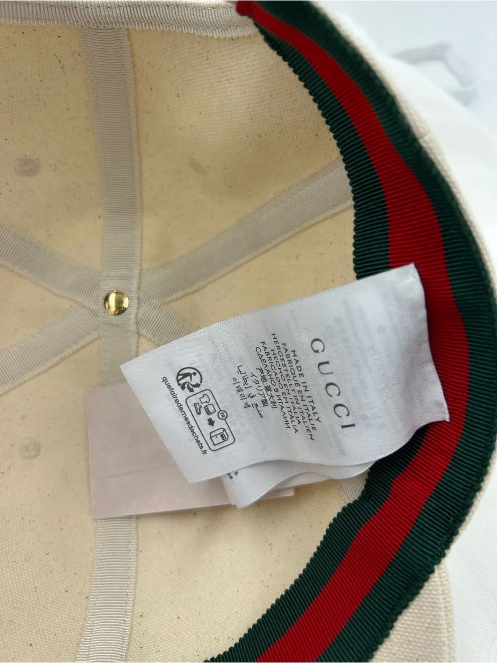 Unisex, Gucci, gold logo baseball cap size large made in Italy